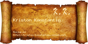 Kriston Konstantin névjegykártya